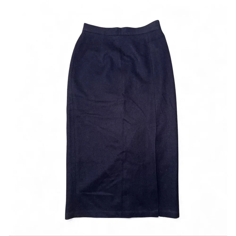 Sag Harbor 100% Wool Navy Skirt